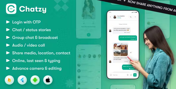 Chatzy - Whatsapp Clone Full Chat & Call App | Android & iOS Flutter Chat app
